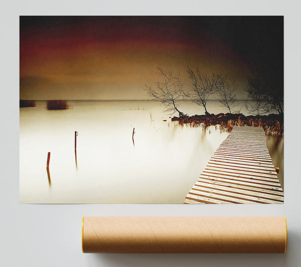 Mystical Boardwalk Brown Print