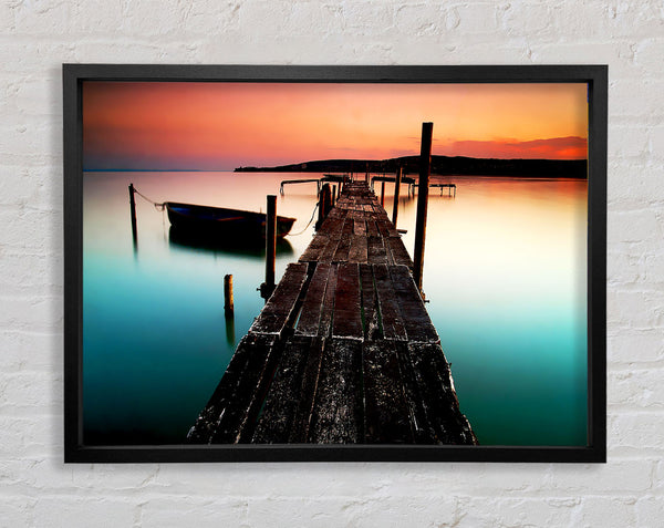 Rustic Ocean Jetty Framed Print