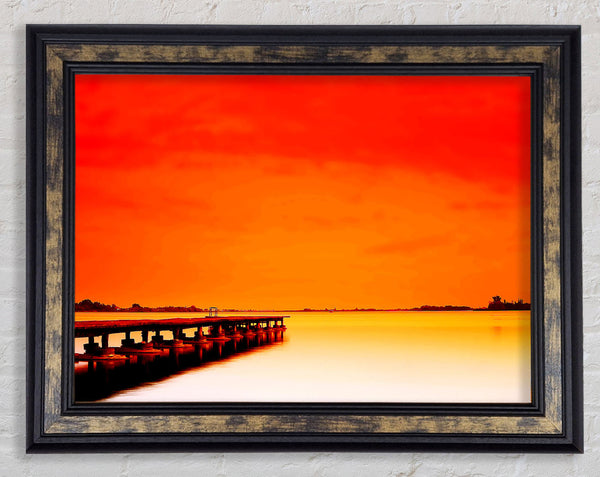 Perfect Orange Boardwalk Framed Print