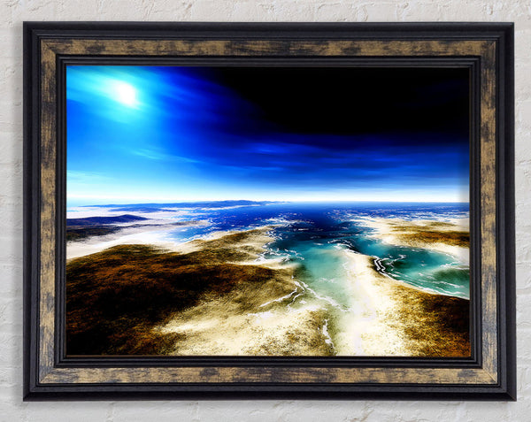 Islands Blue Sun Framed Print