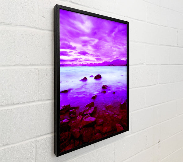 Purple Skies Over The Turquoise Ocean