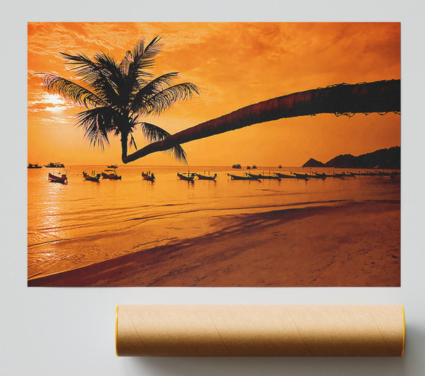 Paradise Island Boats Giclee Print
