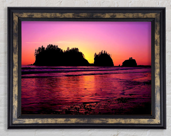 Surreal Pink Ocean Flow Framed Print