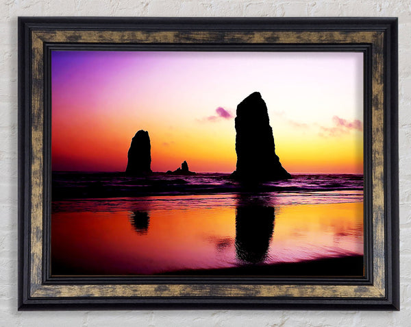 Sculptured Ocean Reflection Framed Print