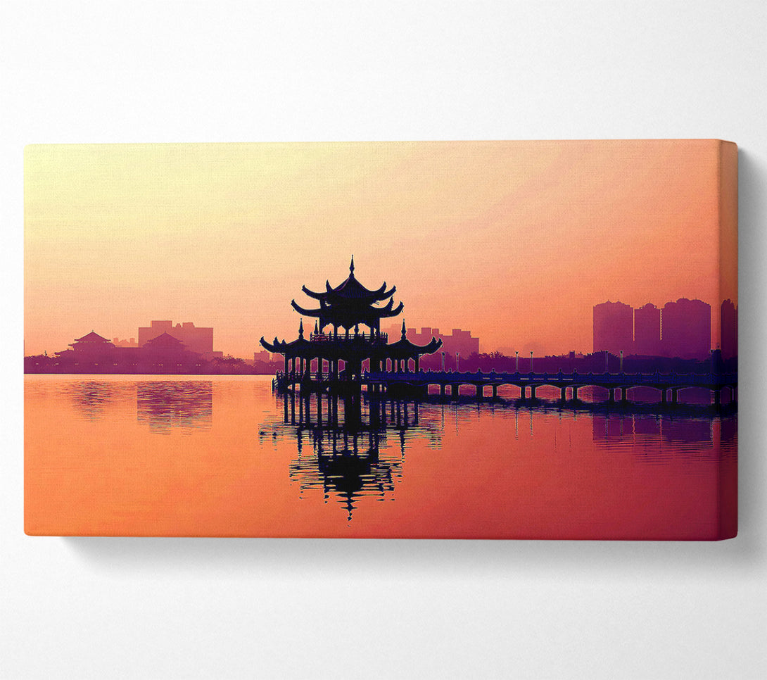  A Canvas Print of Reflections Of The Far East Peach Canvas Art