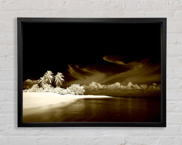 Surreal Hidden Island Brown Framed Print
