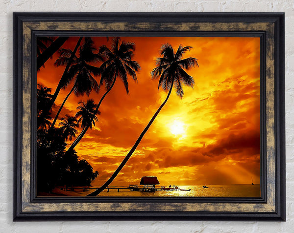 Family Fun In Paradise Framed Print