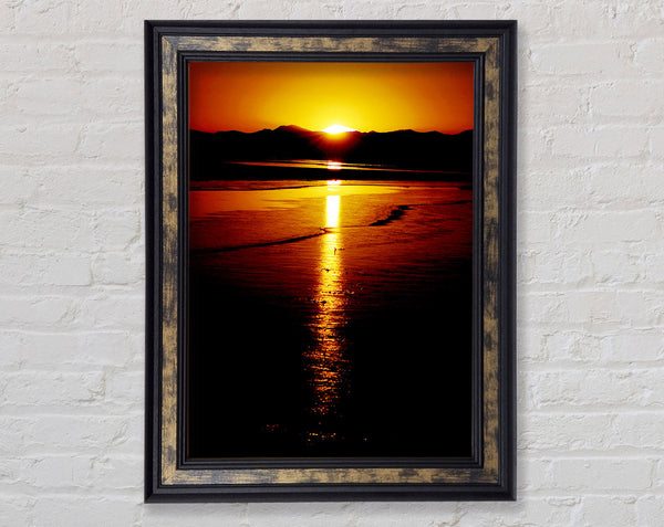 Glistering Golden Ocean Framed Print