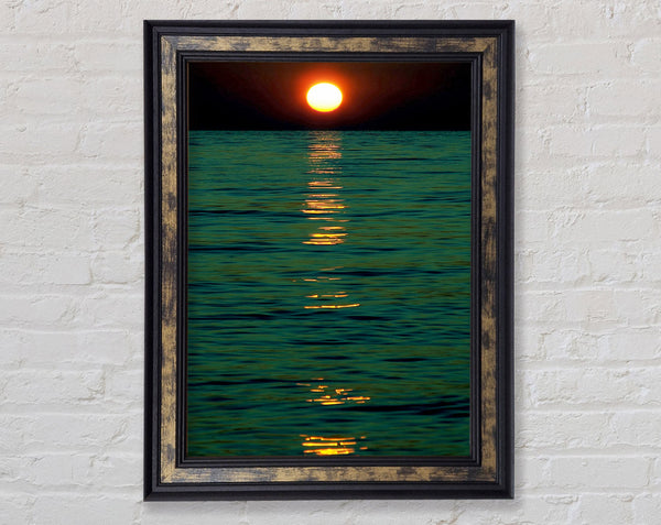 Stunning Green Ocean Nights Framed Print