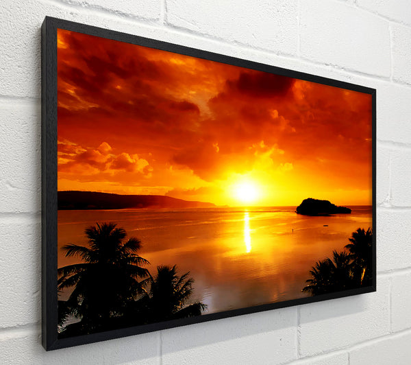 Orange Sunbeam Ocean