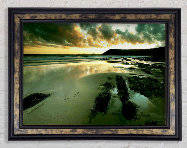 Green Ocean Reflections Framed Print