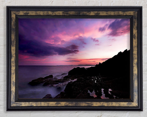 Lilac Red Ocean Sky Framed Print