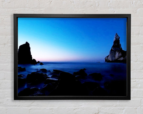 Tranquil Ocean Blue Framed Print