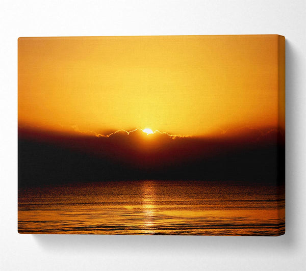 The Last Glimmer Of The Orange Ocean Sun