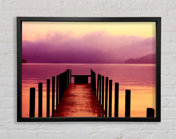 Tranquil Boardwalk Ocean Framed Print