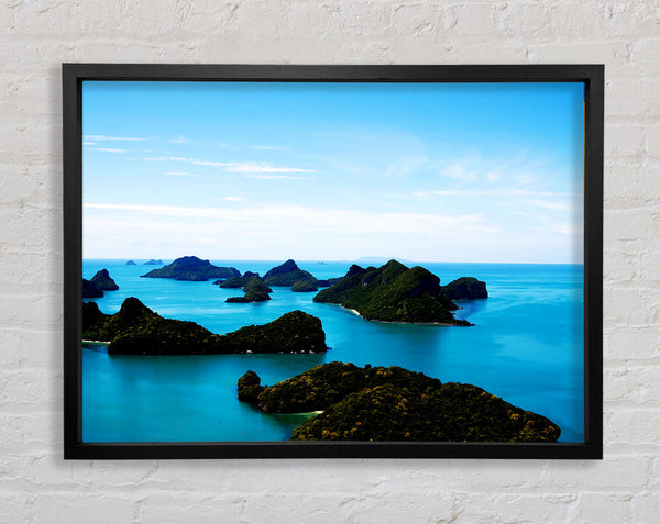 Tranquil Turquoise Rocks Framed Print