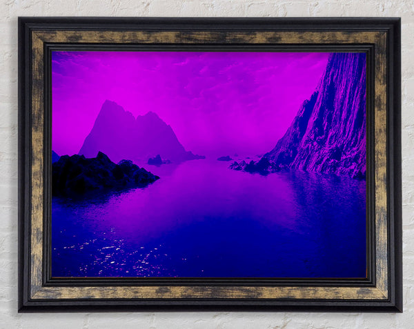Surreal Pink Ocean Calm Framed Print