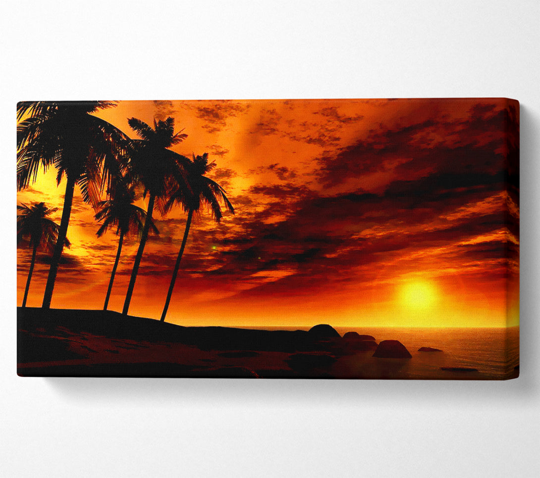  A Canvas Print of Golden Palm Tree Skies Canvas Art