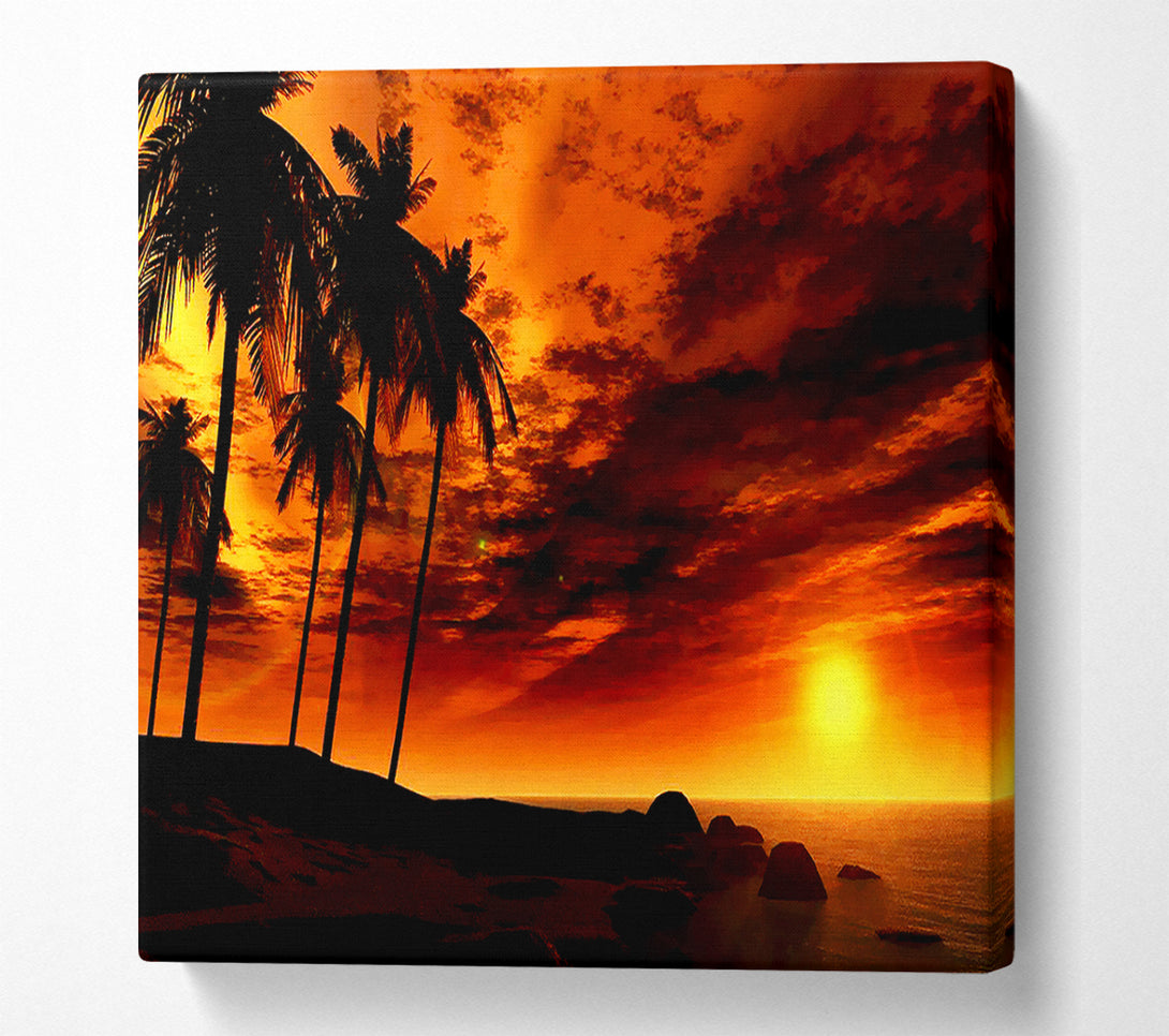  A Canvas Print of Golden Palm Tree Skies Canvas Art
