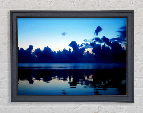 Blue Ocean Skies At Daybreak Framed Print