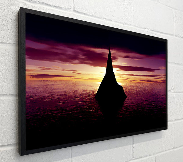Ocean Sailboat At Dusk