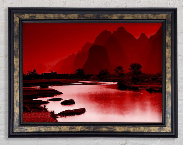 Red Paradise Island Framed Print