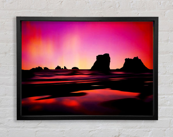 Nordlicht Ozean Pink