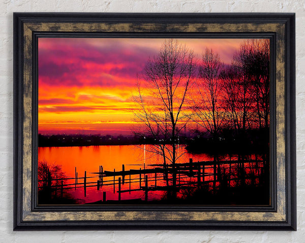 Red Lake Calm Framed Print
