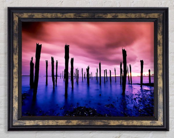 Purple Oceans Pink Skies Framed Print