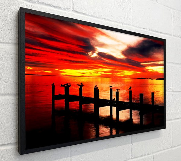 Pier Fire Sky