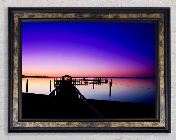 Purple Pier Ocean Framed Print