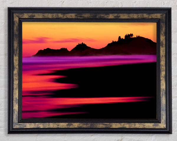Surreal Red Ocean Nights Framed Print