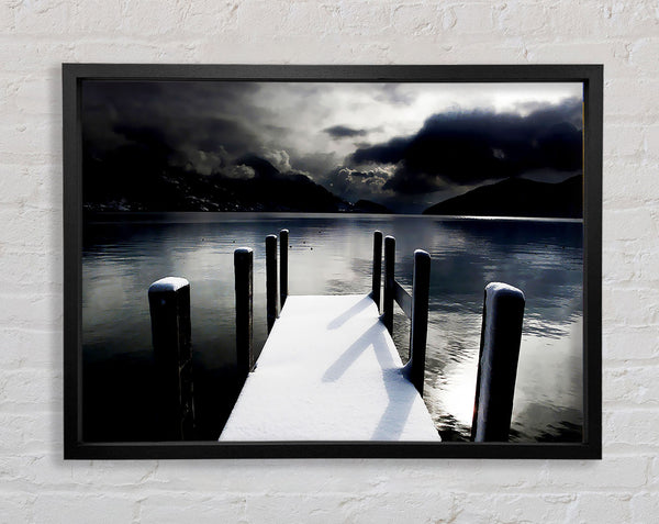 Tranquil Mountain View Lake Side Framed Print