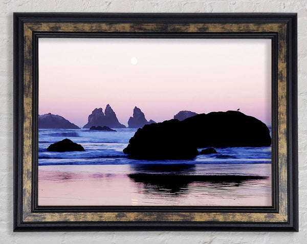 Pink Ocean Moon Framed Print