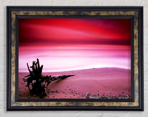 Pink Ocean Calm Framed Print