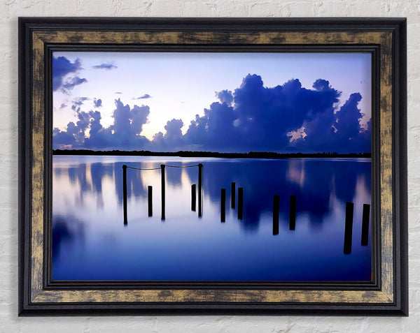 Tranquil Blue Lake Framed Print