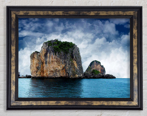 Ocean Island Storm Framed Print