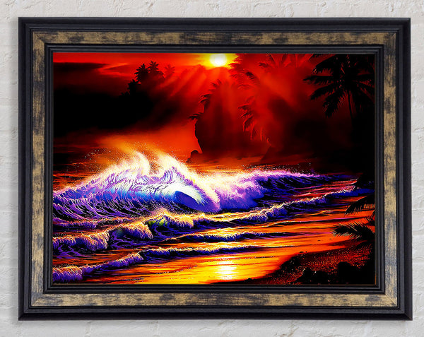 Red Paradise Surf Framed Print