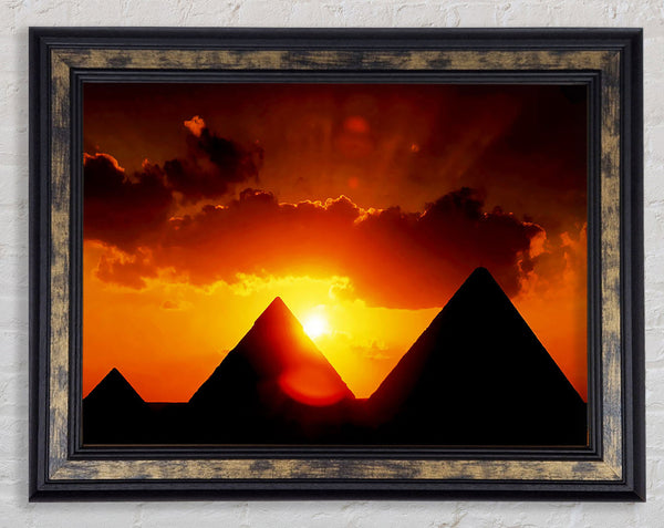 Egyptian Pyramid Sunset Framed Print