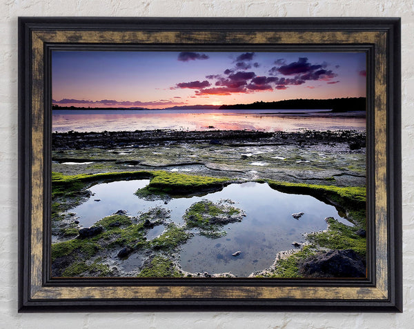 Distant Ocean Sunrise Framed Print