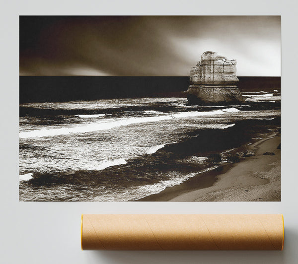 The Calm Before The Storm Brown Print