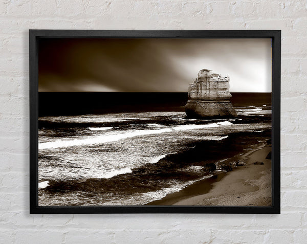 The Calm Before The Storm Brown Framed Print