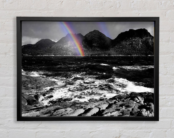 Regenbogen Ozean Berge B n W