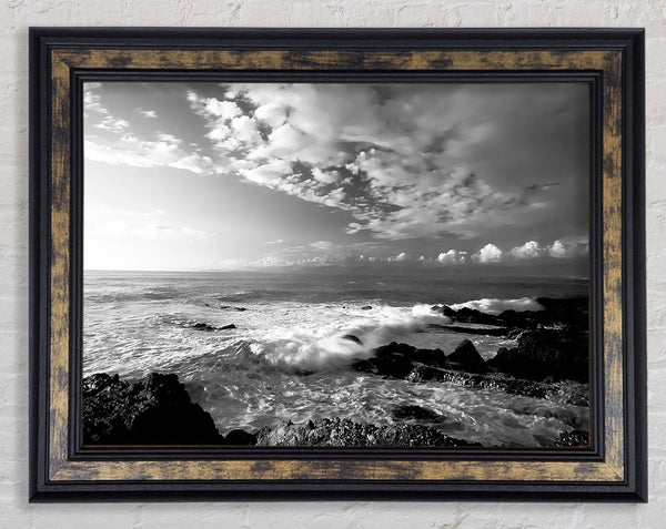 Ocean Mist B n W Framed Print