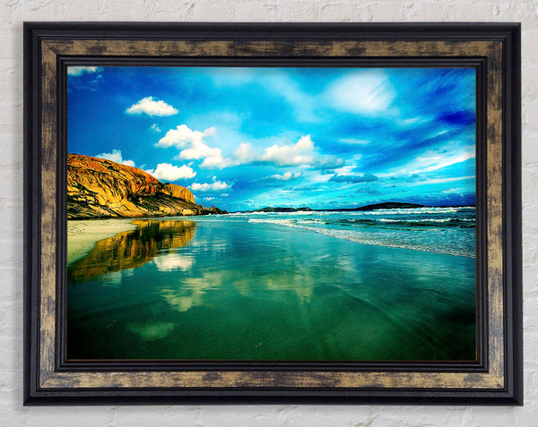Serene Ocean Reflections Framed Print