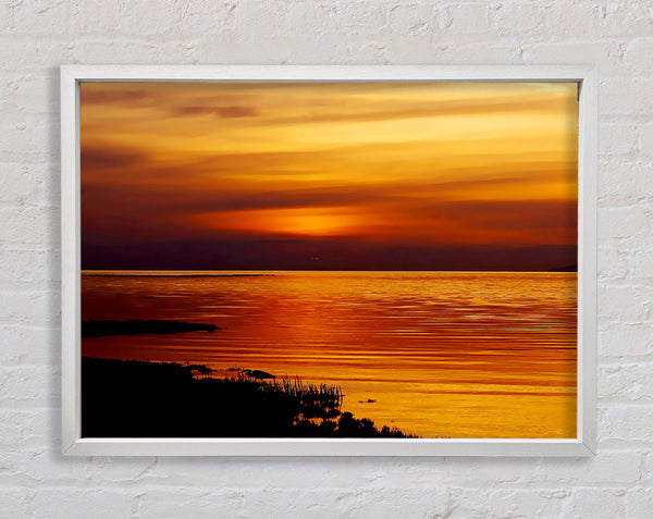 Calming Lake Sunset Framed Print