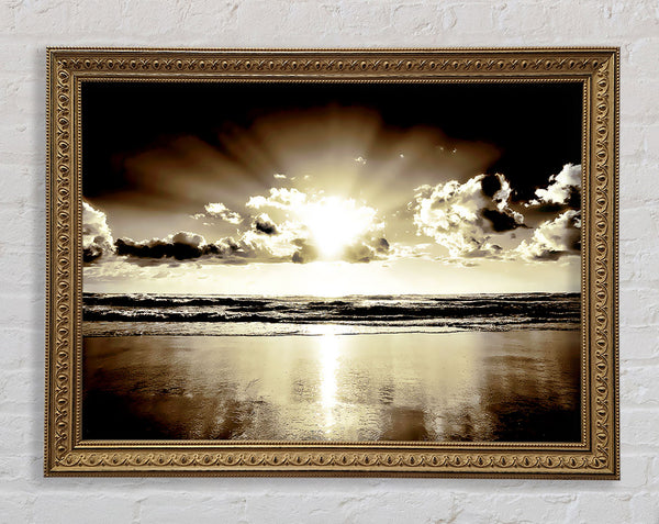 Brown Sunburst Framed Print