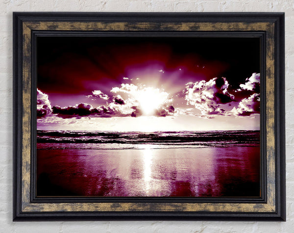 Purple Sunburst Framed Print