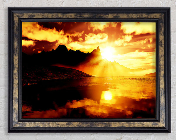 Sun Blaze Reflections Framed Print