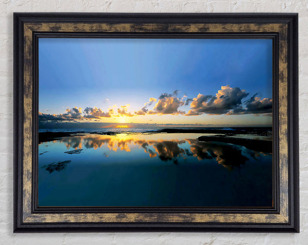 Golden Reflection Lake Framed Print